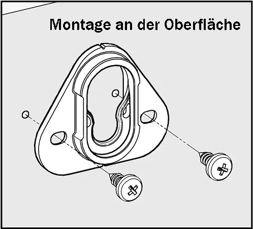 Sie können den Button Fix direkt auf eine Fläche montieren.